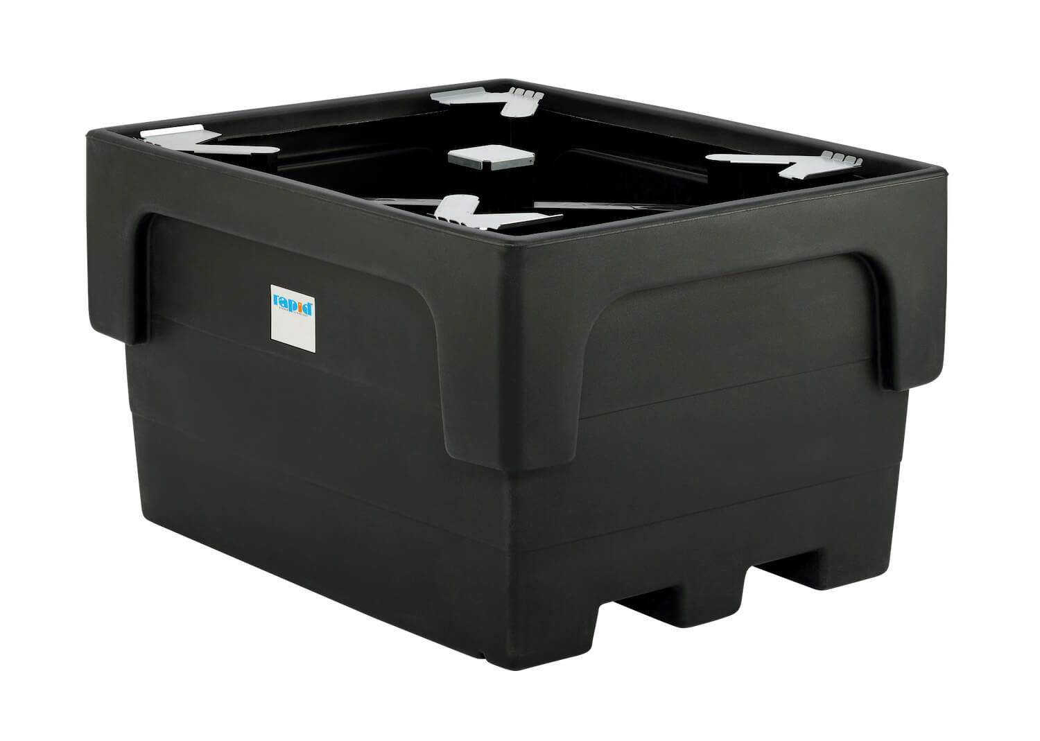 Auffangwanne aus Kunststoff (PE) für 1x IBC-Container, mit Stützkreuz.