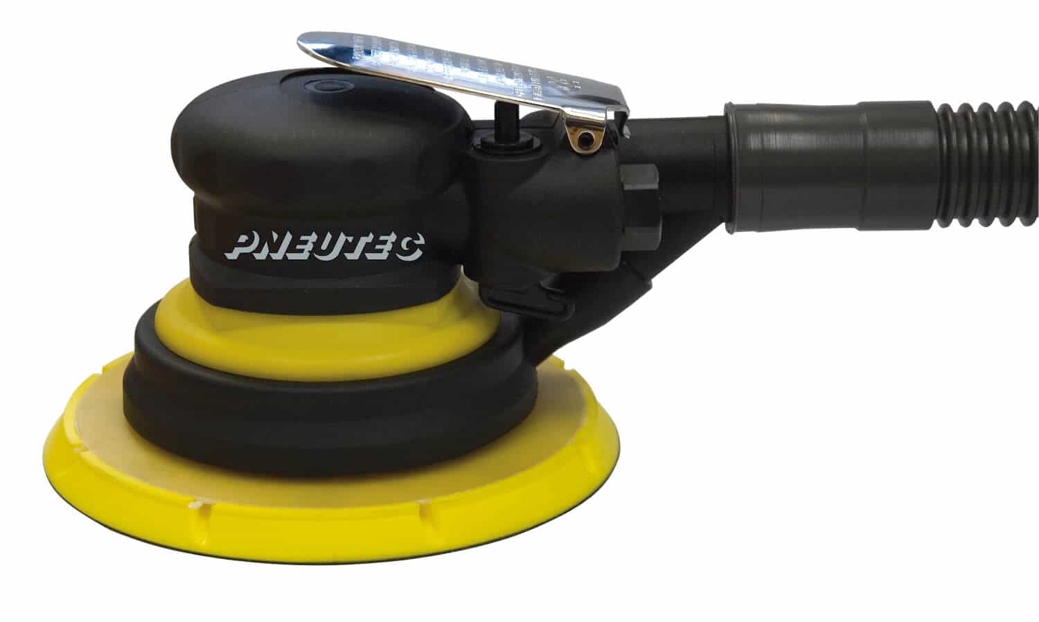 Ölfreier Schleifer mit Eigenabsaugung und 2,5 mm Exzenter-Hub für den perfekten Feinschliff.